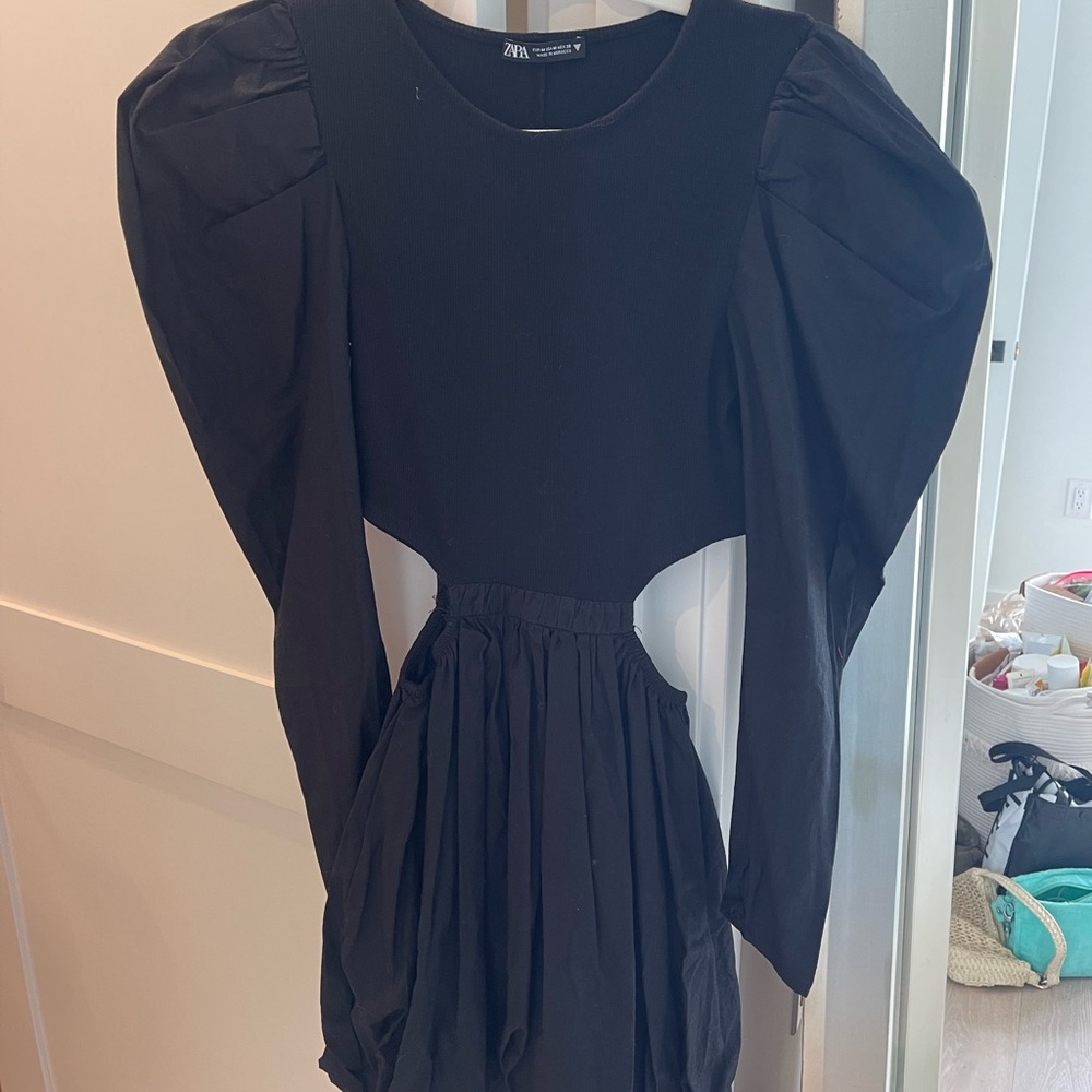 Zara Ribbed Black dress